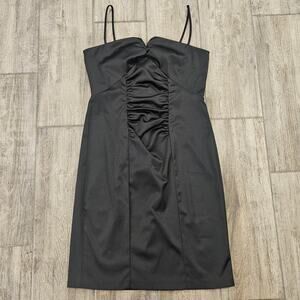 Eliza J Dress Womens Size 10P Black Satin Spaghetti Strap Mini 90s Y2K Cocktail